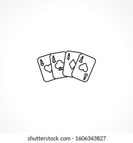 playing cards aces icon on white background. playing cards aces icon on white background. playing cards aces icon on white background. 