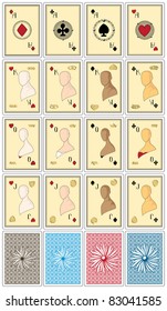 playing cards: aces, kings, queens and jacks