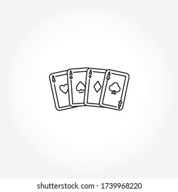 playing cards aces line icon. cards aces isolated line icon