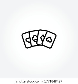 playing cards aces line icon. cards aces isolated line icon