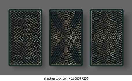 Playing cards back set with geometric pattern