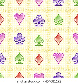 Playing cards background seamless pattern.