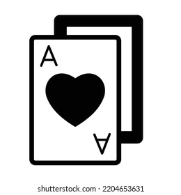 Playing cards Black Glyph Vector Icon which can easily modifiy or edit

