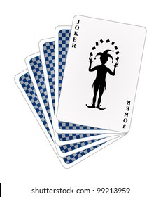 Playing cards Ã¢Â?Â? blue back side and joker