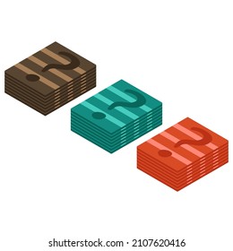Jugar cartas para un juego de mesa en isometría. Ilustración vectorial plana