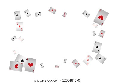 Playing Cards Border on White Background. Vector illustration