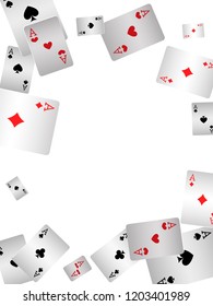 Playing Cards Border on White Background. Vector illustration