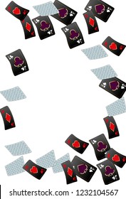 Playing Cards Border on White Background. Vector illustration