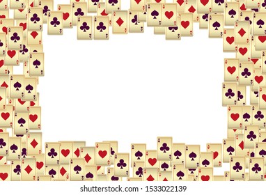 Playing Cards Border On White Background Stock Vector (Royalty Free ...