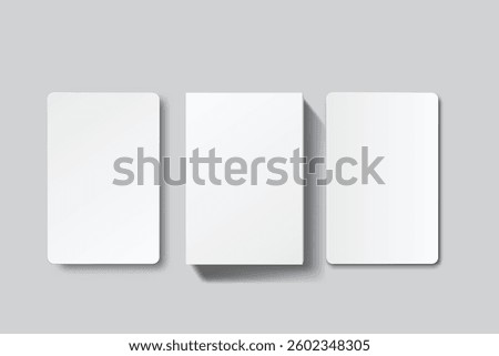 Playing cards and box mockup. Blank cards deck of poker hand, successful game, bet, casino ads, gambling, board games or note cards, greeting card, invitation, credit card, business card isolated
