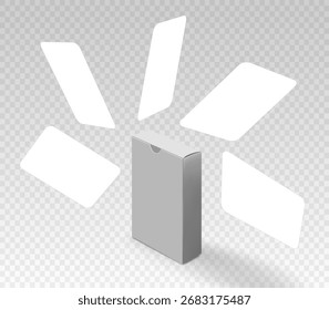 Caja de tarjetas de juego que empaqueta la Plantilla en blanco, Ilustración vectorial.