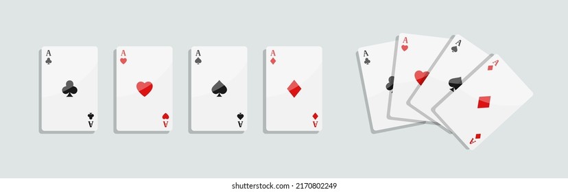 Playing cards. Card fan. Vector clipart isolated on white background. 