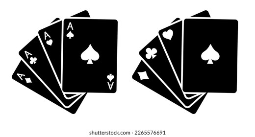 Playing cards. Card fan. Vector icons isolated on white background.