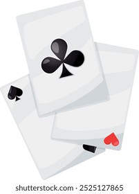Playing cards cartoon icon. Poker game symbol