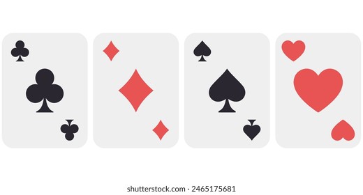 Playing cards cartoon illustration isolated on white background.