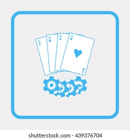 Playing cards with Casino chips.