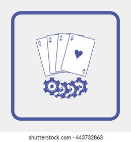 Playing cards with Casino chips.