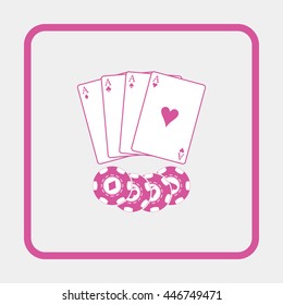 Playing cards with Casino chips.