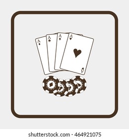 Playing cards with Casino chips.