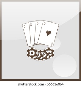 Playing cards with Casino chips.