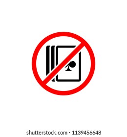 Playing cards, casino, forbidden , vector sign design