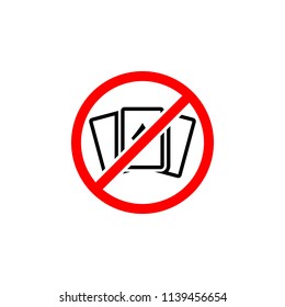 Playing cards, casino, forbidden , vector sign design