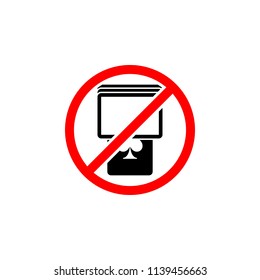 Playing cards, casino, forbidden , vector sign design