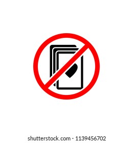 Playing cards, casino, forbidden , vector sign design