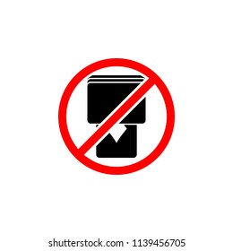 Playing cards, casino, forbidden , vector sign design