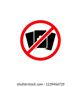 Playing cards, casino, forbidden , vector sign design