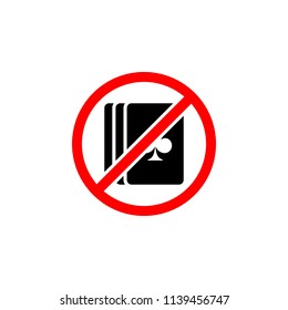 Playing cards, casino, forbidden , vector sign design