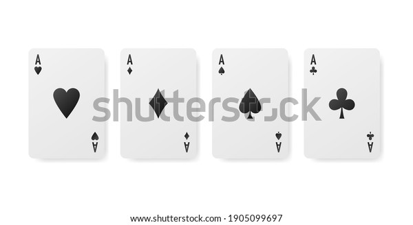 Playing cards in the casino on a green\
background. Vector\
illustration.