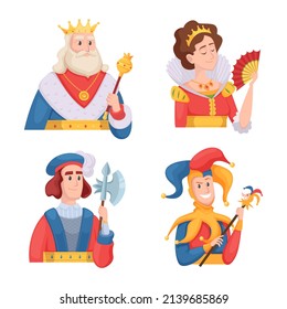 King and queen cartoon character set 6607691 Vector Art at Vecteezy