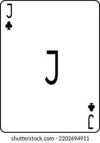 Playing cards. Clubs jack. A deck of poker cards.