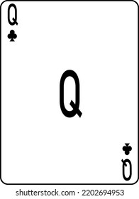 Playing cards. Clubs lady. A deck of poker cards.