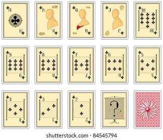 playing cards clubs suit. poker size