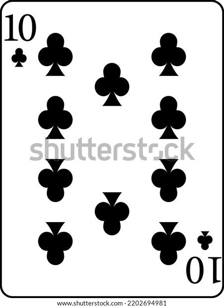 Playing cards.\
Clubs ten. A deck of poker\
cards.
