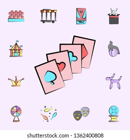 playing cards colored icon. circus icons universal set for web and mobile