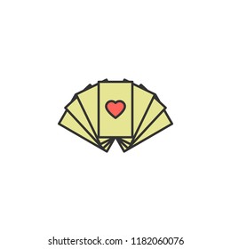 playing cards colored icon. Element of wild west icon for mobile concept and web apps. Cartoon playing cards icon can be used for web and mobile