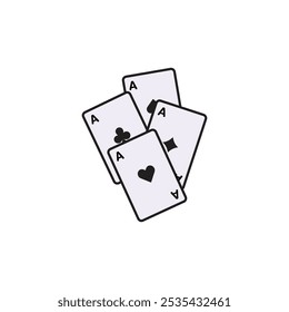 Playing cards colored vector icon on white background