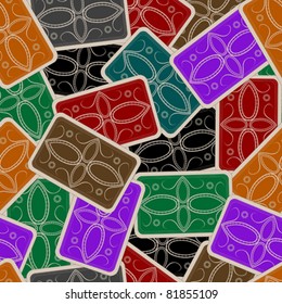 playing cards deck pattern, abstract seamless texture; vector art illustration