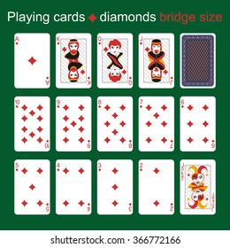 Playing cards. Diamonds. Bridge size