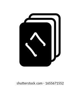 Playing cards, diamonds on top. Black icon on white background