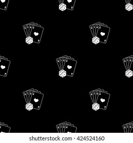 playing cards with dice vector icon