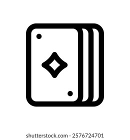 Playing cards. Editable stroke vector icon.