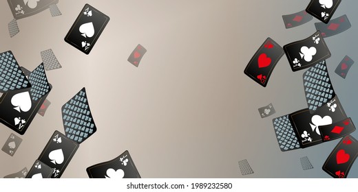 Playing cards and fire. The concept of winning or gambling. Poker and card games. Vector 3d illustration 