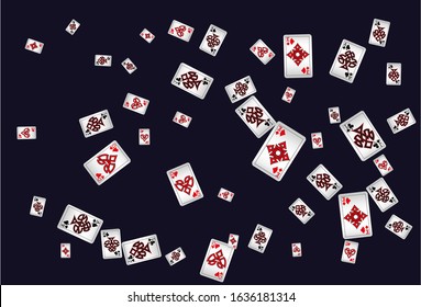 Playing Cards and Fire on black background. Vector illustration in vintage style.