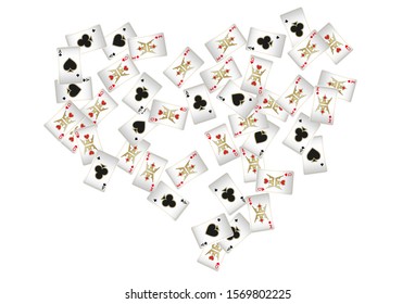 Playing Cards and Fire on White Background. Pattern for ads of parties, events in Vegas. Vector illustration