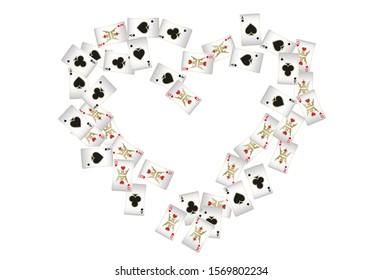 Playing Cards and Fire on White Background. Pattern for ads of parties, events in Vegas. Vector illustration