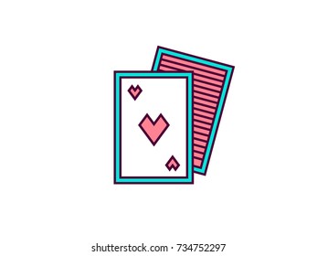 playing cards flat icon. Card from the deck of hearts